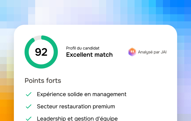 Zoom sur le scoring d’un profil candidat analysé par JAI