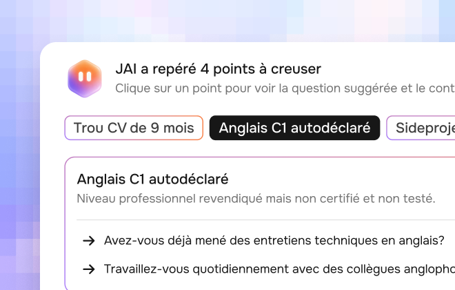 Zoom sur les questions de qualification suggérées par JAI
